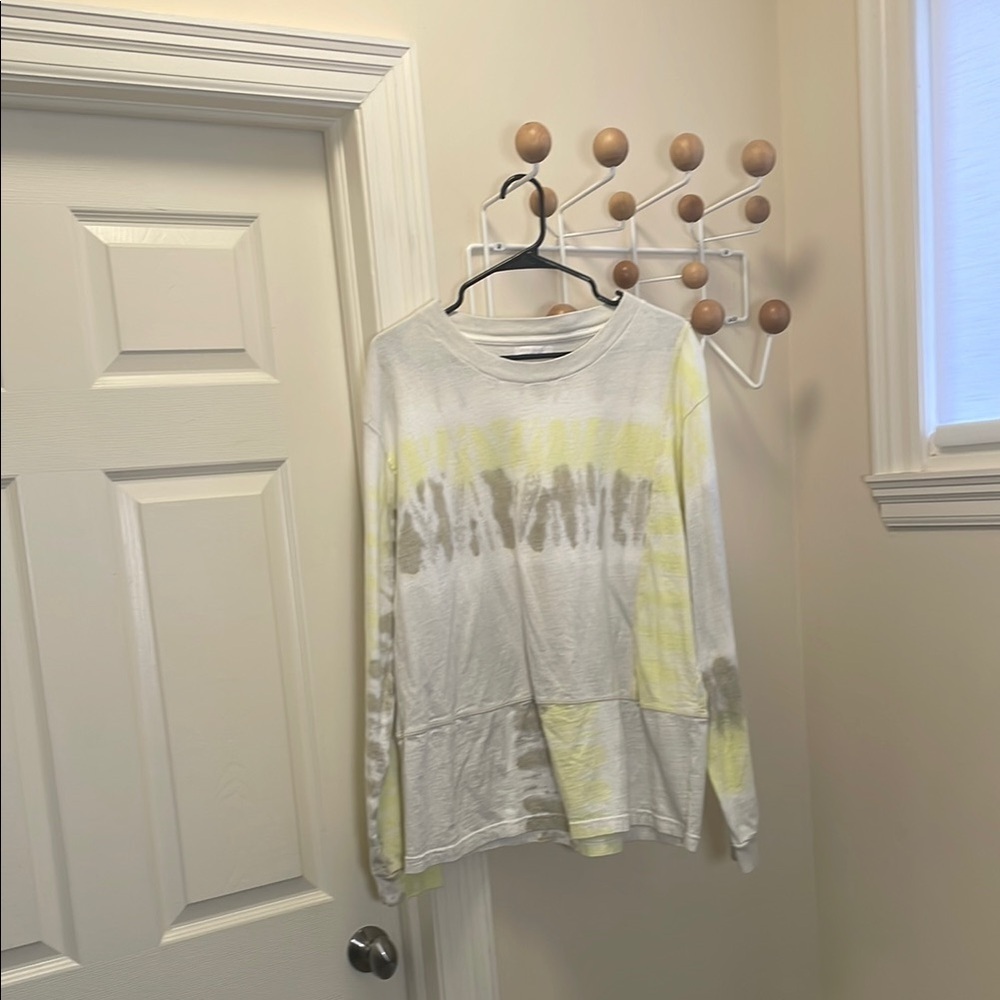 John Elliot - Classic Long Sleeve Tie-Dye Shirt - White / Yellow - M - Picture 1 of 11